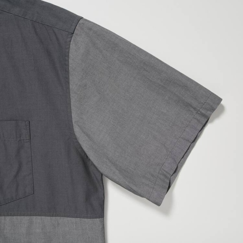 Férfi Uniqlo Jw Anderson Alkalmi Chambray Rövid Sleeved Ingek Szürke | UEHOT-5062