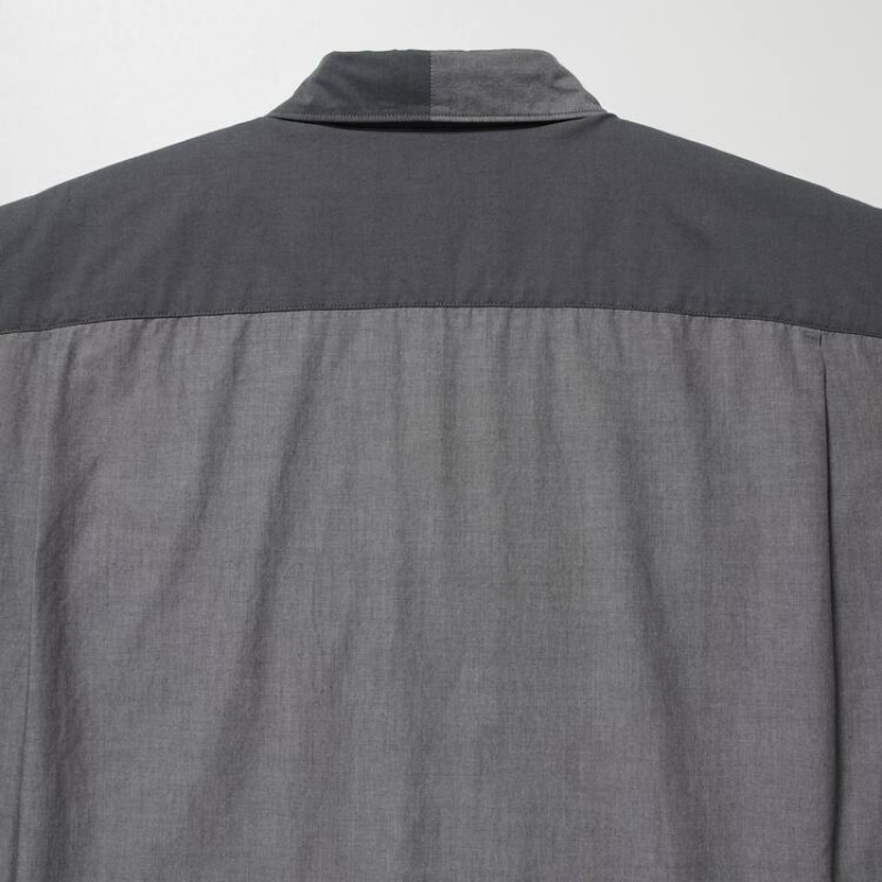 Férfi Uniqlo Jw Anderson Alkalmi Chambray Rövid Sleeved Ingek Szürke | UEHOT-5062