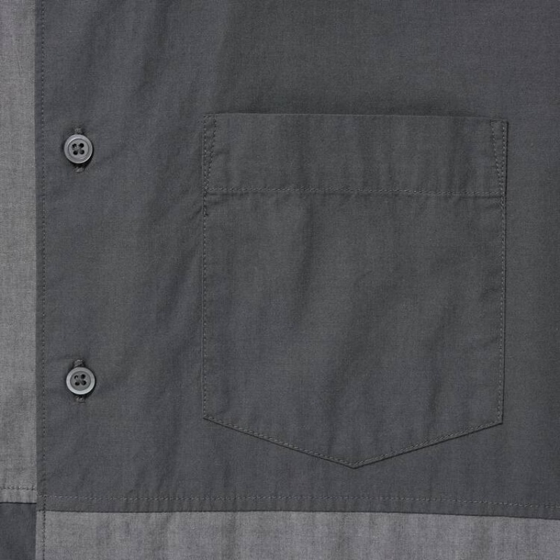 Férfi Uniqlo Jw Anderson Alkalmi Chambray Rövid Sleeved Ingek Szürke | UEHOT-5062