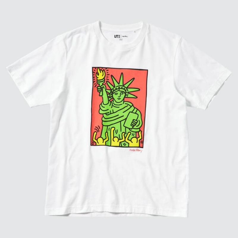 Férfi Uniqlo Keith Haring Ut Grafika Póló Fehér | IPCNQ-5987