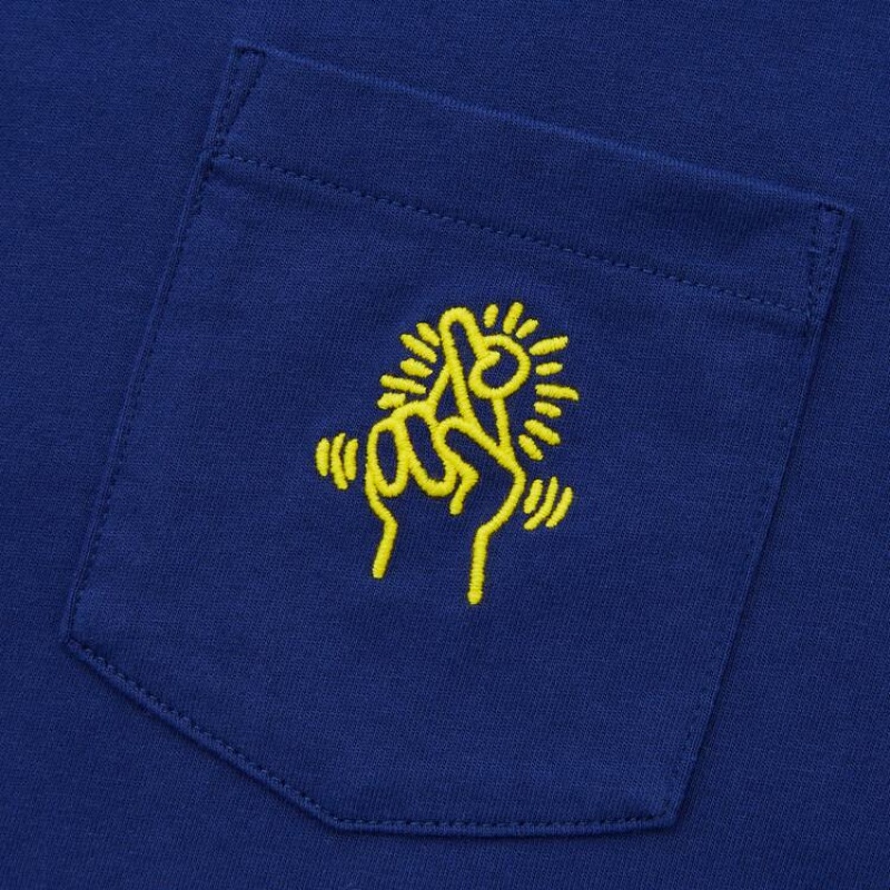 Férfi Uniqlo Keith Haring Ut Grafika Póló Kék | XLEKA-6871