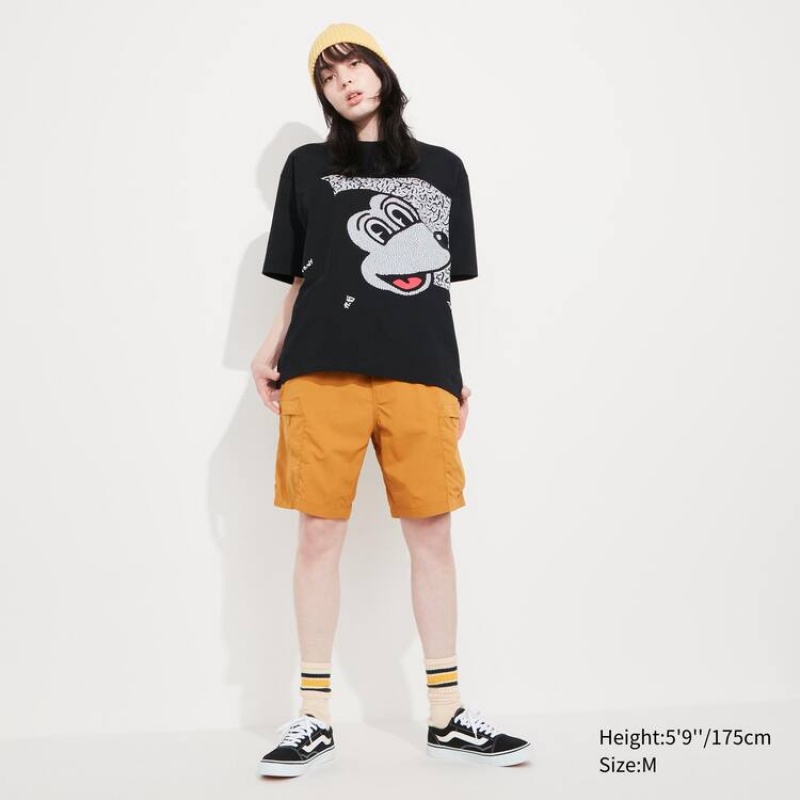 Férfi Uniqlo Mickey X Keith Haring Ut Grafika Póló Fekete | OFNKJ-1682