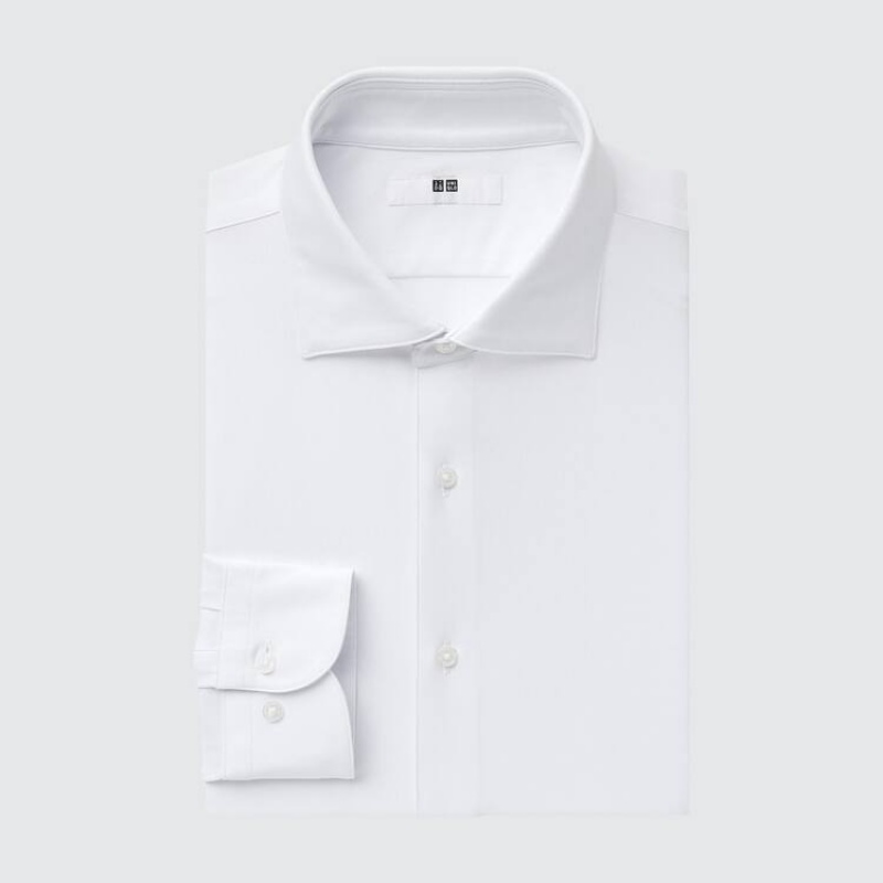 Férfi Uniqlo Non-iron Jersey Regular Fit (Semi-cutaway Collar) Ingek Fehér | VQYWB-7036