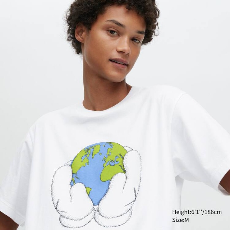 Férfi Uniqlo Peace For All Ut Grafika (Kaws) Póló Fehér | KAUBF-5039