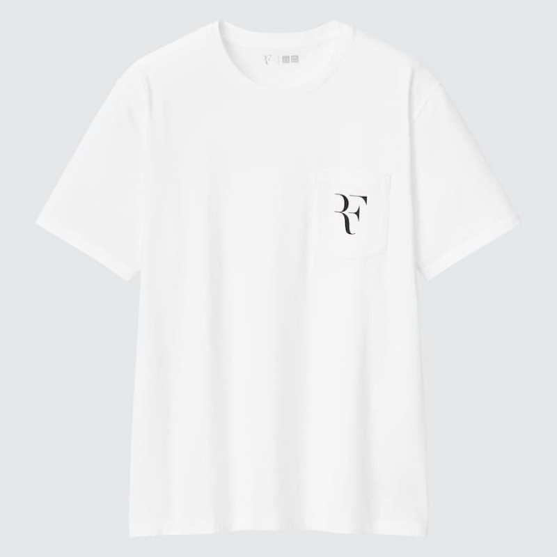 Férfi Uniqlo Roger Federer Rf Grafika Póló Fehér | BEPOY-9026