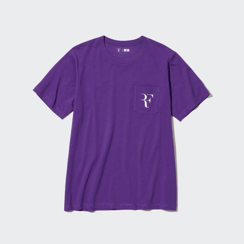 Férfi Uniqlo Roger Federer Rf Grafika Póló Lila | GHILB-9584