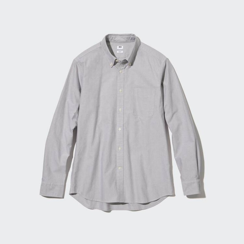 Férfi Uniqlo Slim Fit Oxford Ingek Szürke | FCWEQ-4185