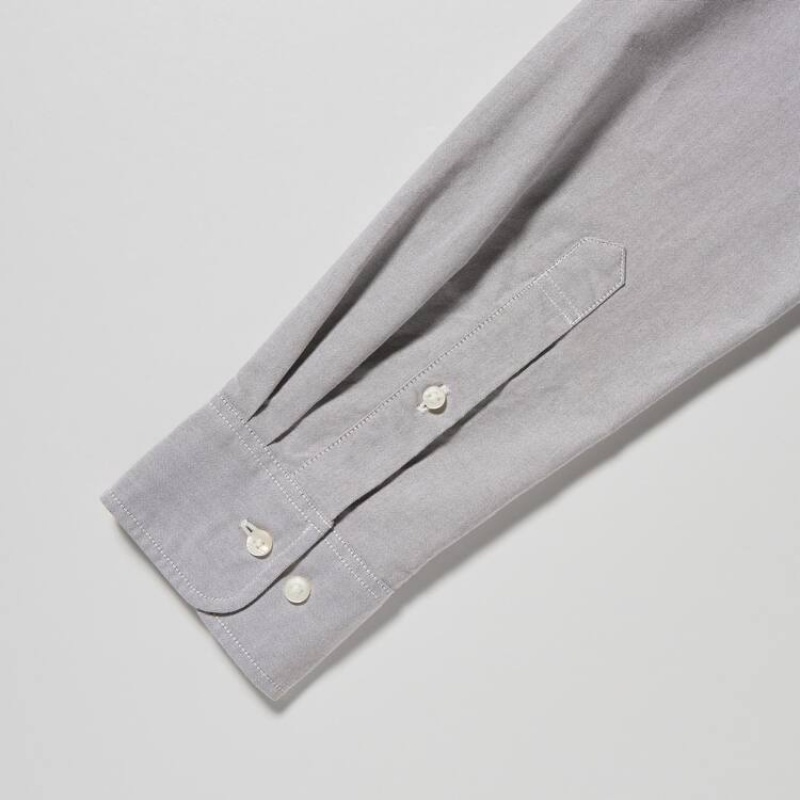 Férfi Uniqlo Slim Fit Oxford Ingek Szürke | FCWEQ-4185