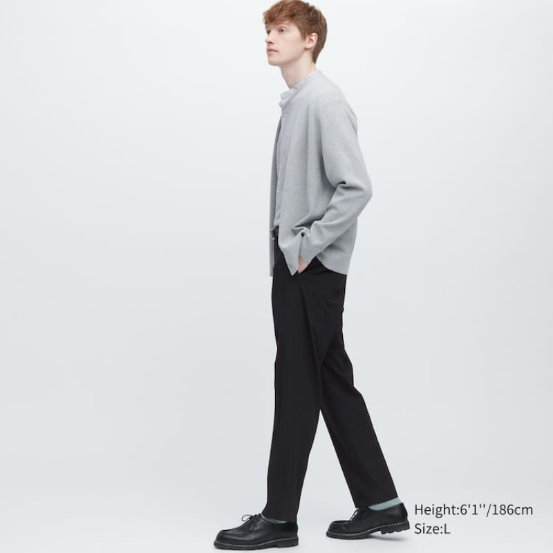 Férfi Uniqlo Smart Gyapjú-like Ankle Length (Long) Nadrág Szürke | HDVGR-9230