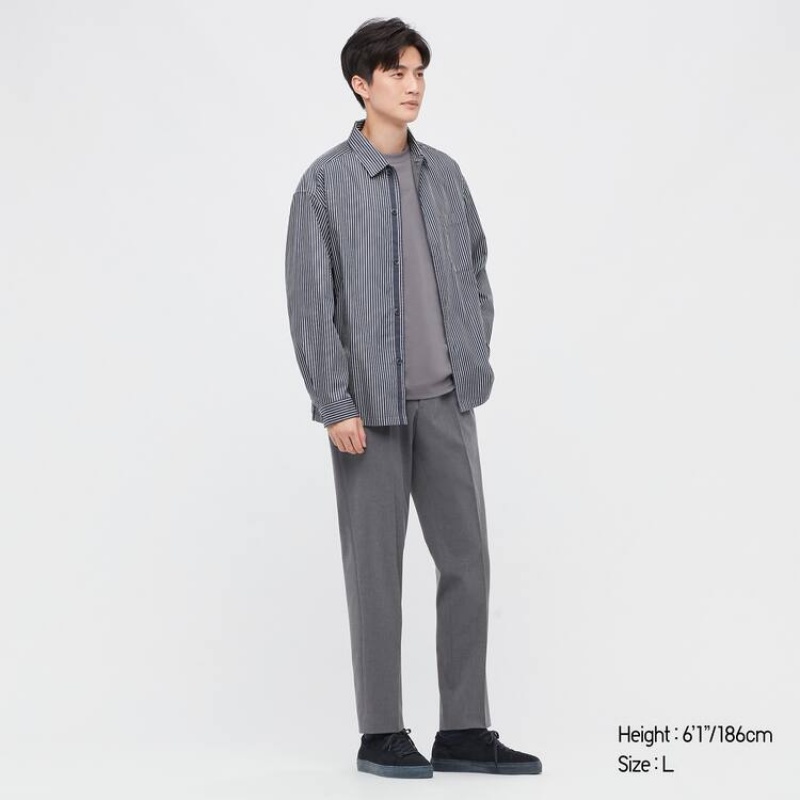 Férfi Uniqlo Smart Kényelem Ankle Length (Long) Nadrág Szürke | JDRTG-5832