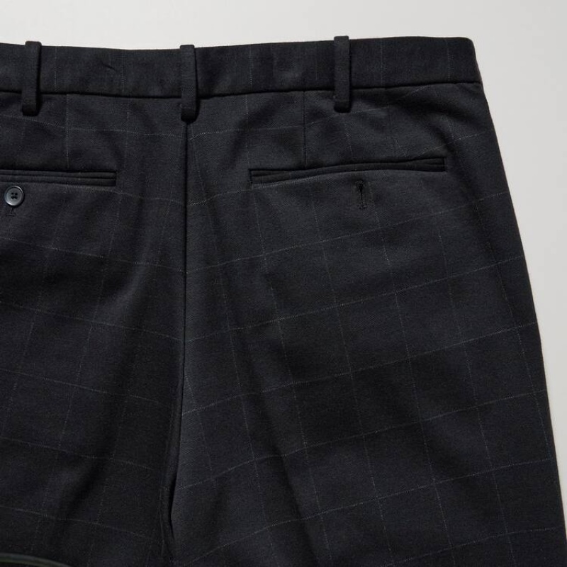 Férfi Uniqlo Smart Windowpane Checked Ankle Length (Long) Nadrág Sötétkék | AJULV-1209