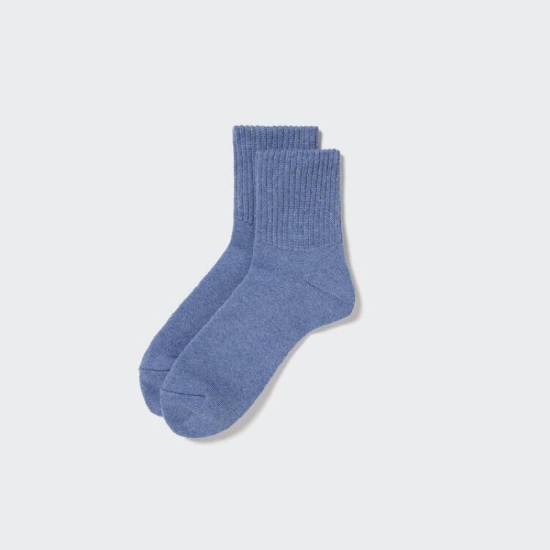 Férfi Uniqlo Soft Pile Half Zokni Kék | RMPDY-8619