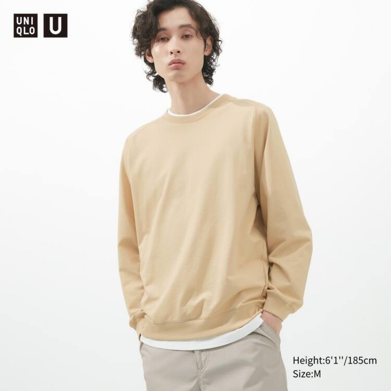 Férfi Uniqlo U Light Pulóverek Krém | NTCUJ-1098