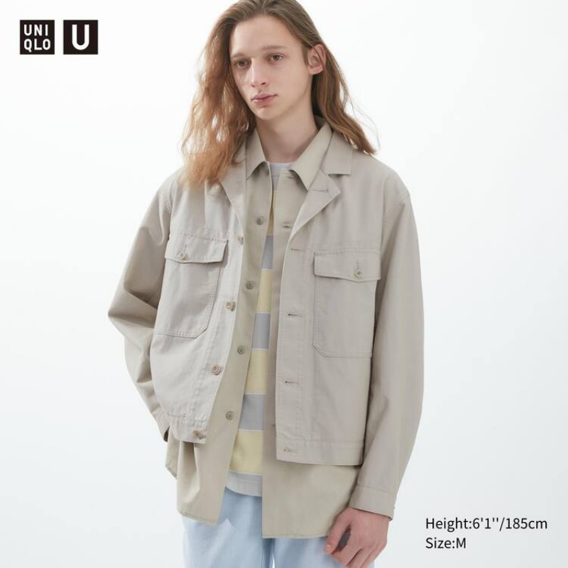 Férfi Uniqlo U Rövid Kabát Bézs | IWQUD-7016