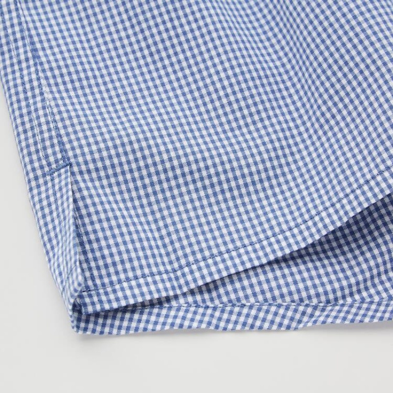 Férfi Uniqlo Woven Checked Boxer (2021 Season) Fehérnemű Sötétkék | YUVJR-8612