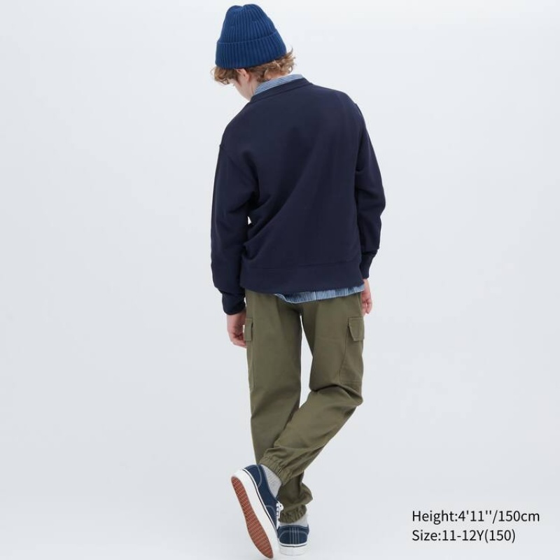 Gyerek Uniqlo Cargo Jogger Jogger Nadrág Olivazöld | QDCGH-6513