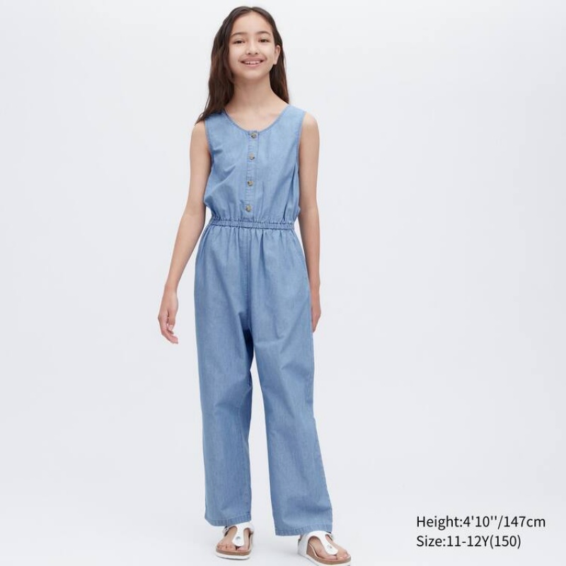 Gyerek Uniqlo Chambray Jumpsuit Kék | OZVUF-4593