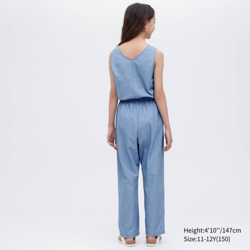 Gyerek Uniqlo Chambray Jumpsuit Kék | OZVUF-4593