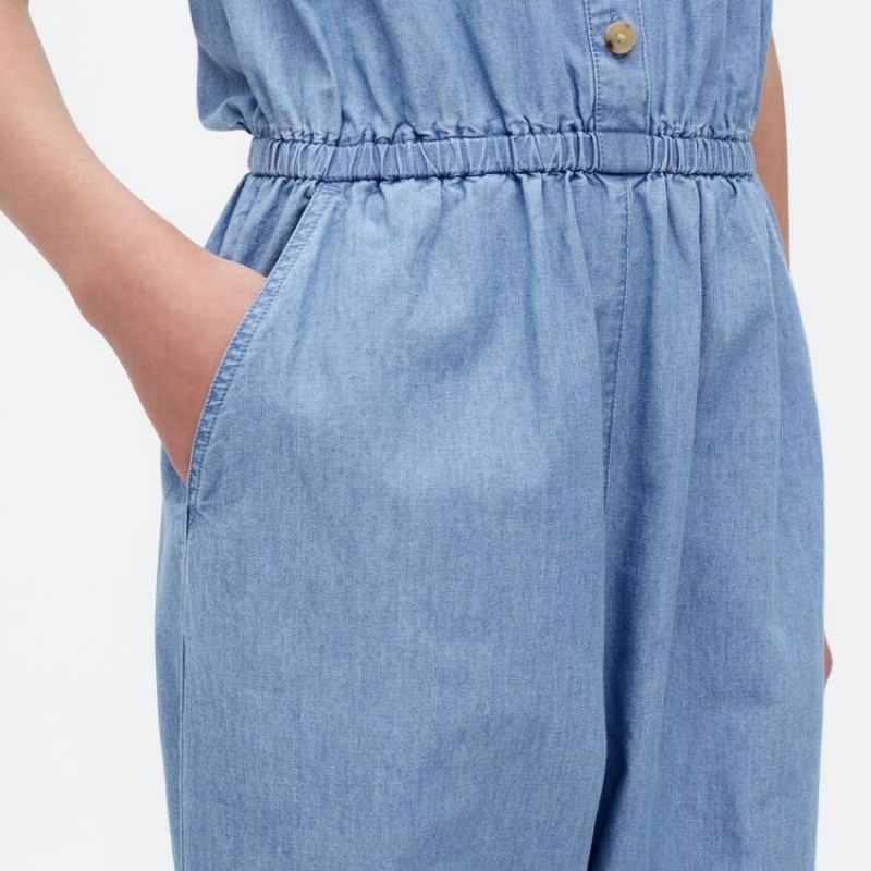 Gyerek Uniqlo Chambray Jumpsuit Kék | OZVUF-4593