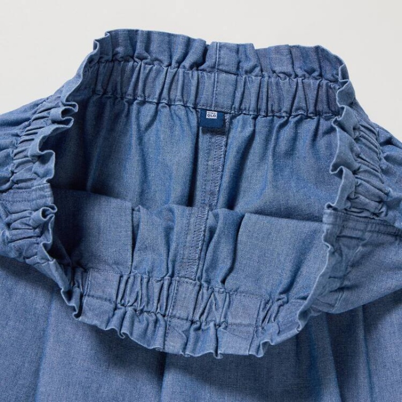 Gyerek Uniqlo Chambray Rövidnadrág Kék | UGATH-0975