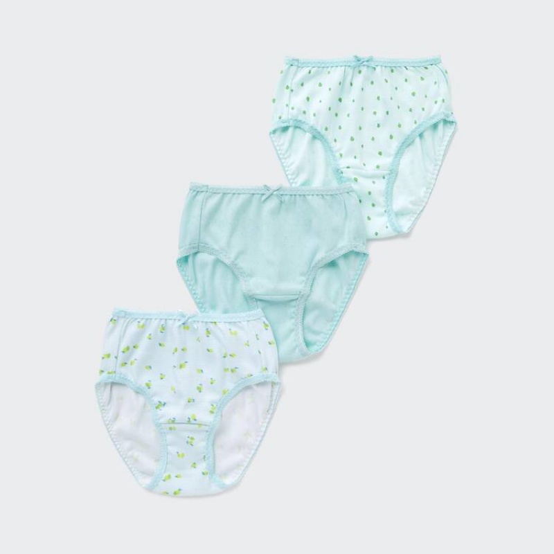 Gyerek Uniqlo Fruit Print (Three Pairs) Fehérnemű Kék | HOGQX-9872