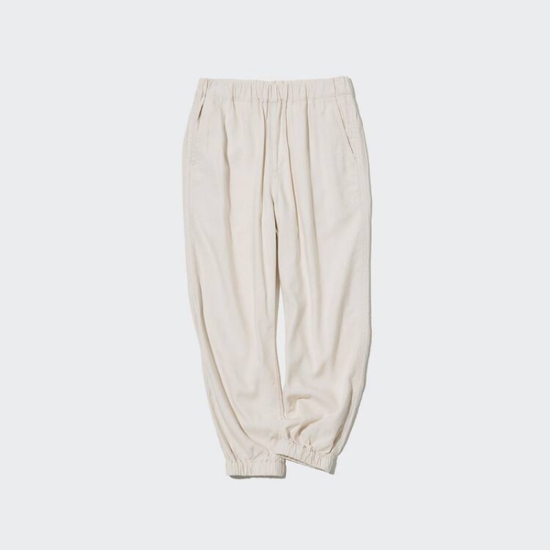 Gyerek Uniqlo Linen Blend Relaxed Fit Jogger Nadrág Bézs | TQOVZ-1562