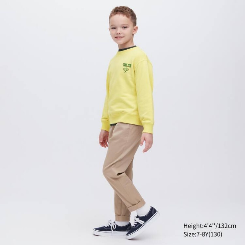 Gyerek Uniqlo Ultra Stretch Pulóverek Sárga | CMING-4237