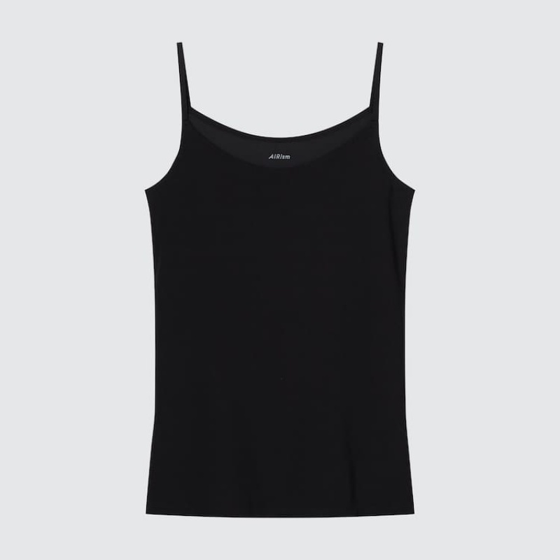 Női Uniqlo Airism Camisole Mellény Fekete | OKCNY-1267