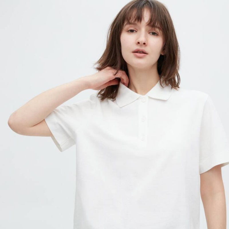 Női Uniqlo Cropped Relaxed Fit Rövid Sleeved Póló Fehér | VDZPQ-3864