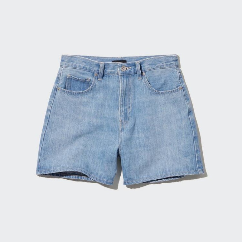 Női Uniqlo Denim Rövidnadrág Kék | NBXHJ-0976