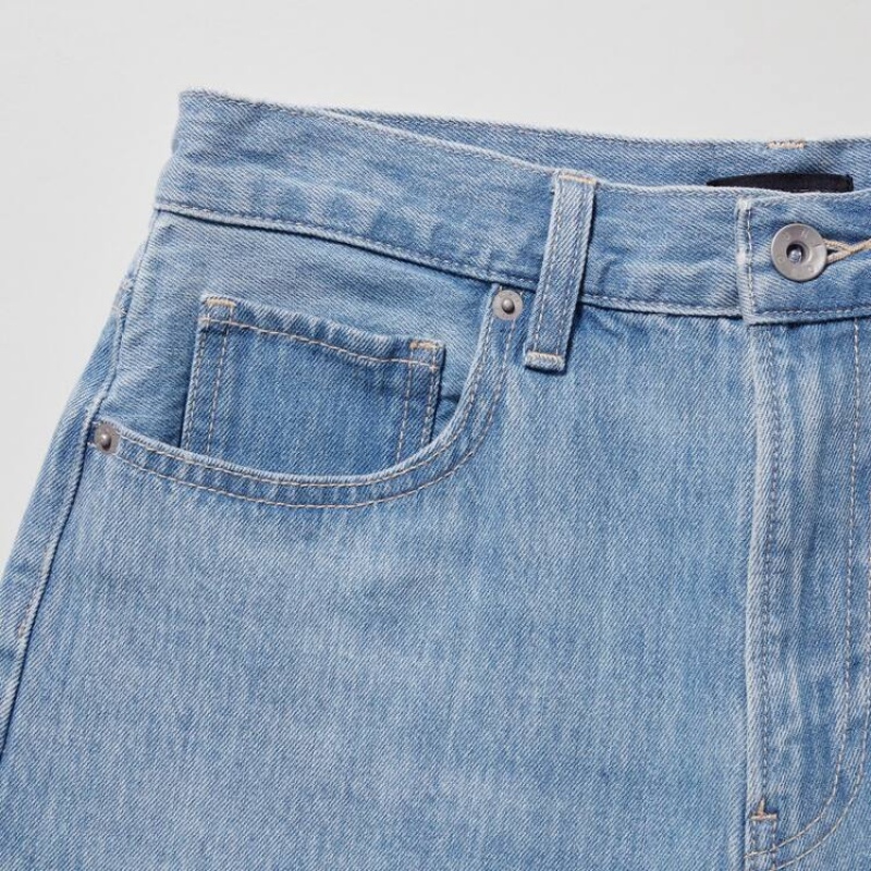 Női Uniqlo Denim Rövidnadrág Kék | NBXHJ-0976