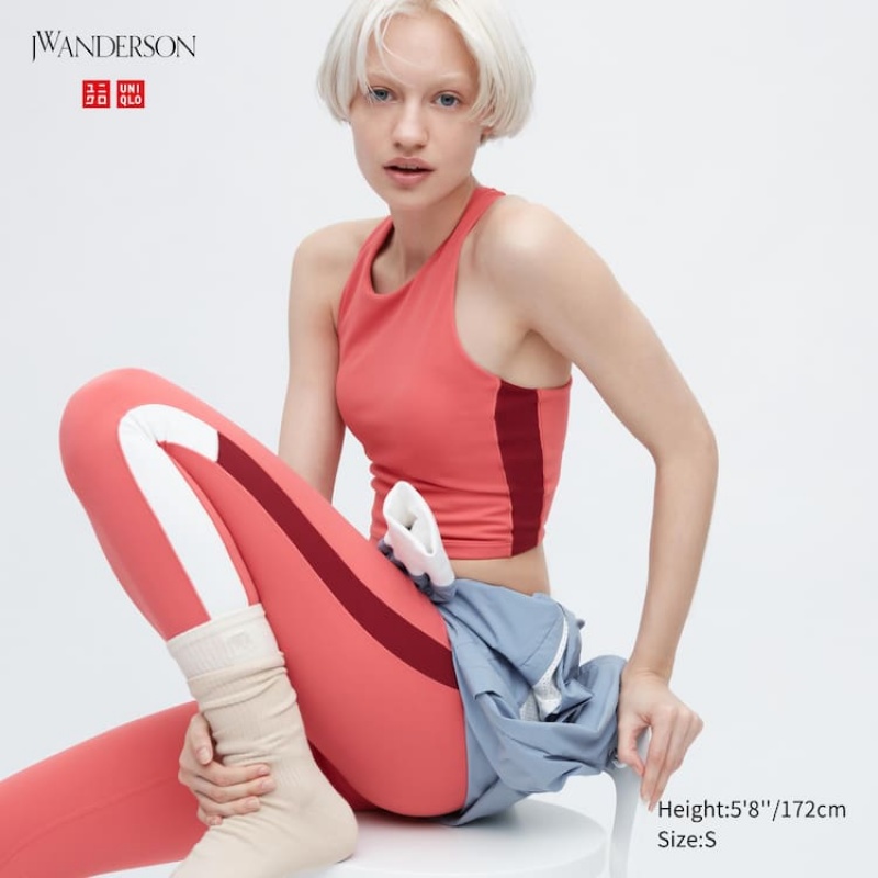 Női Uniqlo Jw Anderson Cropped Fit Ujjatlan Mellény Rózsaszín | USFDN-5890