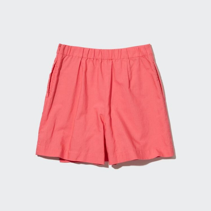 Női Uniqlo Linen Blend Skort Rövidnadrág Rózsaszín | IVFRQ-7956