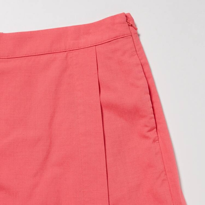 Női Uniqlo Linen Blend Skort Rövidnadrág Rózsaszín | IVFRQ-7956