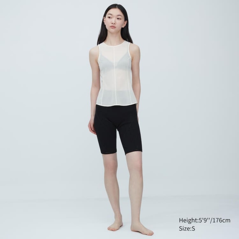 Női Uniqlo Mame Kurogouchi Sheer Ujjatlan Mellény Fehér | BEFWA-0758