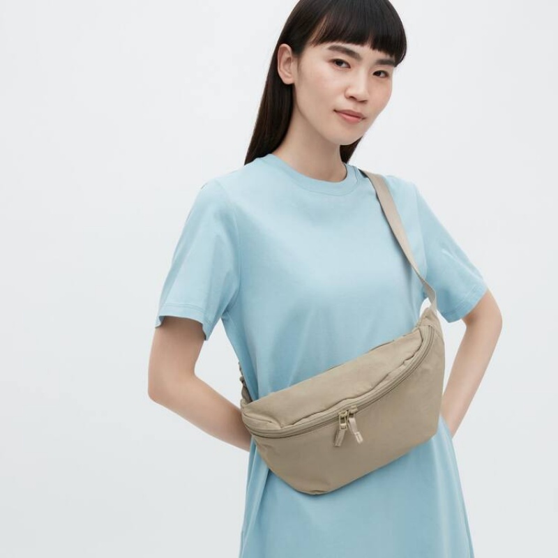 Női Uniqlo Nejlon Crossbody Táskák Bézs | NPWRV-9352