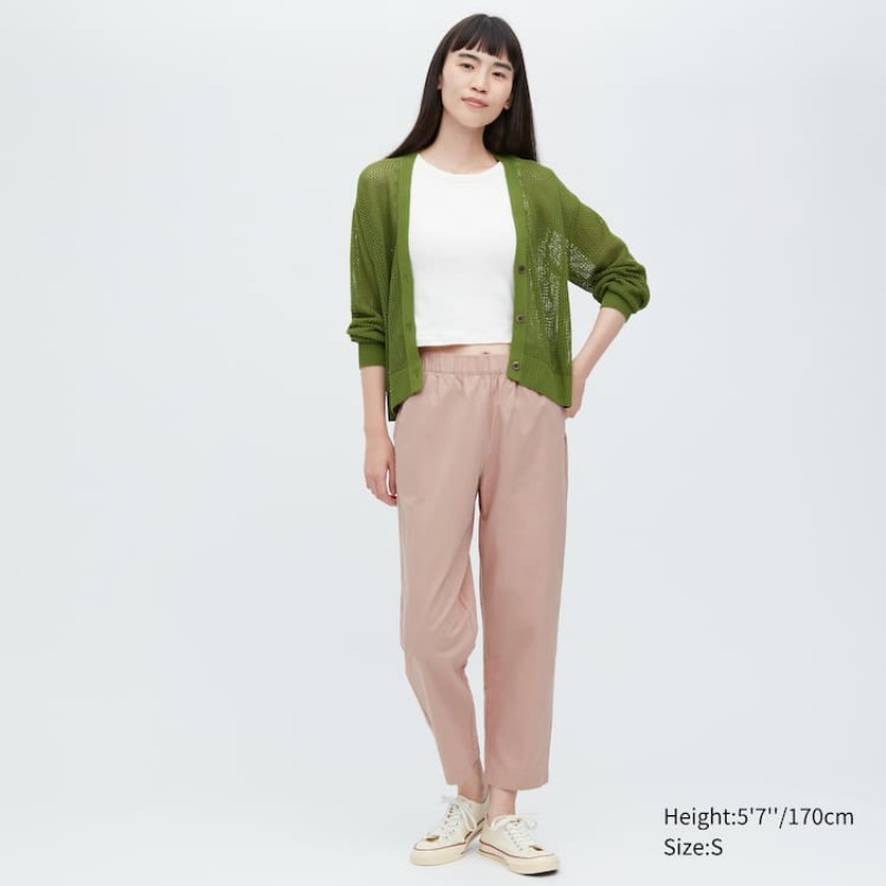 Női Uniqlo Pamut Relaxed Fit Ankle Length Nappali Ruha Rózsaszín | ZJIQY-5603