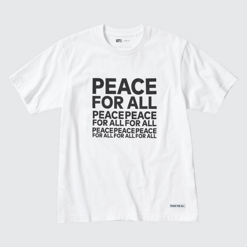 Női Uniqlo Peace For All Ut Grafika (Kashiwa Sato) Póló Fehér | XFQMA-3805