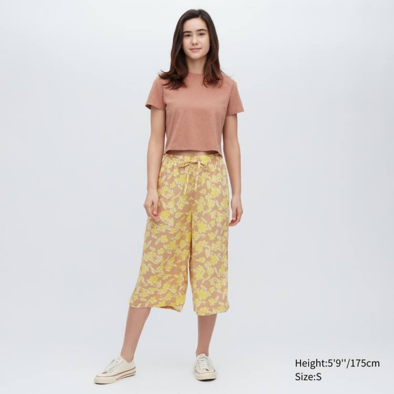 Női Uniqlo Relaco 3/4 Nappali Ruha Sárga | BKSCP-2498