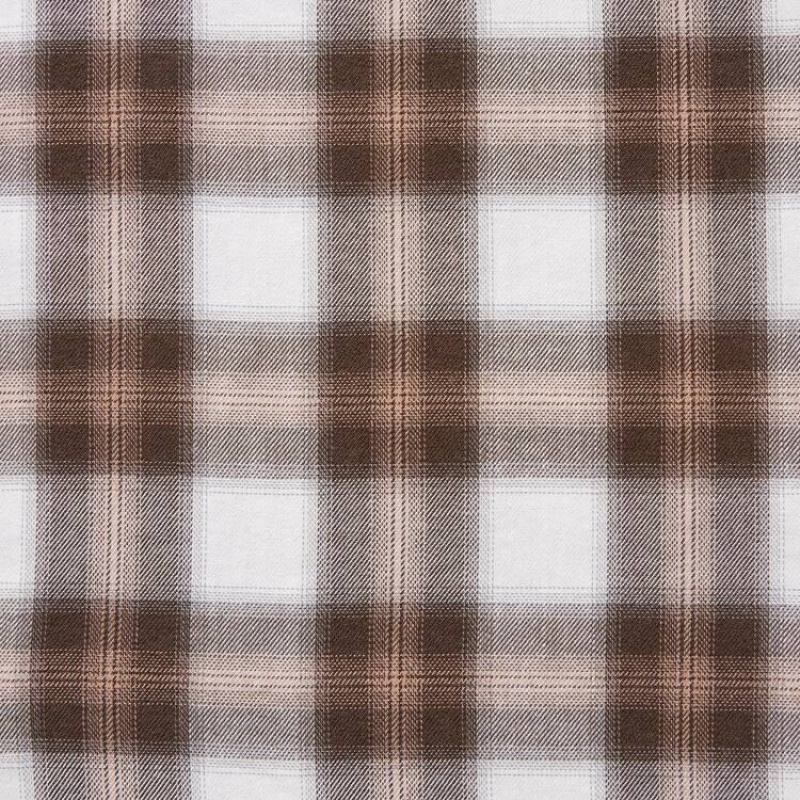 Női Uniqlo Soft Brushed Checked Long Sleeved Ingek Barna | LBUYQ-5206