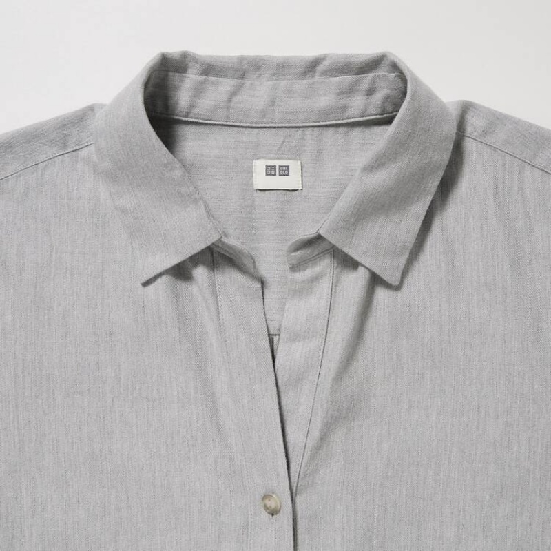 Női Uniqlo Soft Brushed Long Sleeved Ingek Szürke | XKFLU-1940