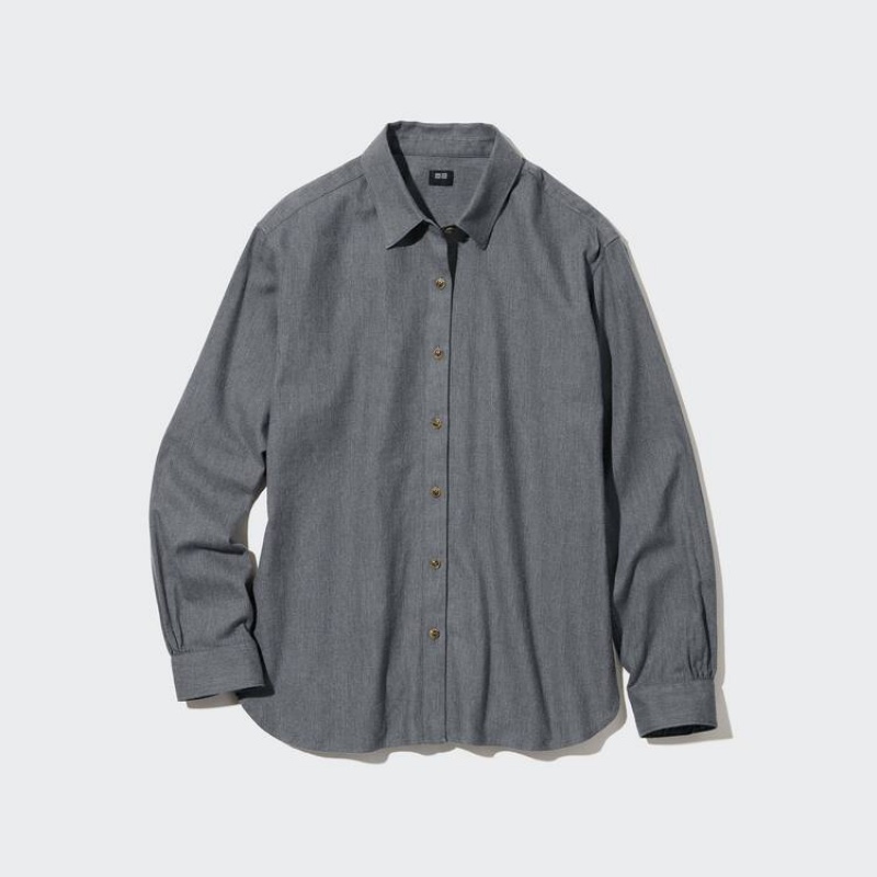 Női Uniqlo Soft Brushed Long Sleeved Ingek Szürke | HAOUF-6239