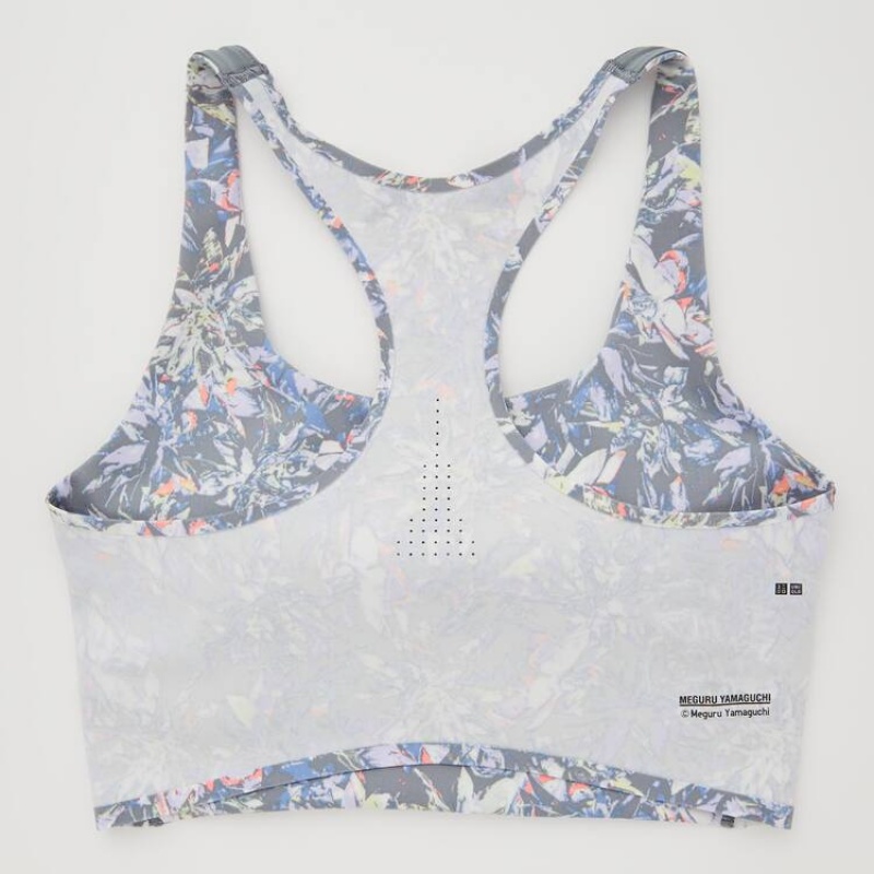 Női Uniqlo Square Neck Printed Active Wireless Melltartók Szürke | CBJTK-2564